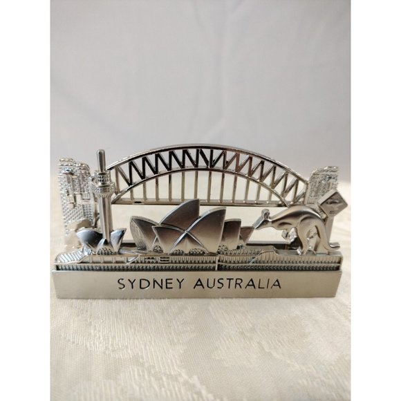 Sydney I love Australia Metal Business Card Holder Opera House Bridge & Kangaroo - Picture 2 of 5